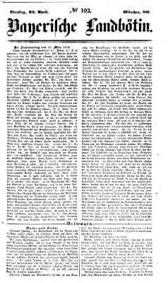 Bayerische Landbötin Dienstag 29. April 1856