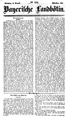 Bayerische Landbötin Sonntag 3. August 1856