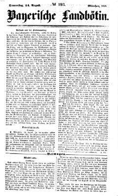 Bayerische Landbötin Donnerstag 14. August 1856