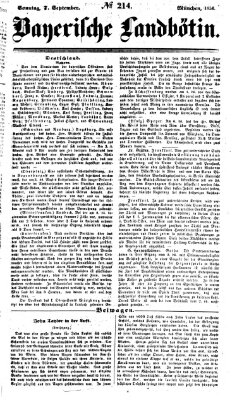 Bayerische Landbötin Sonntag 7. September 1856