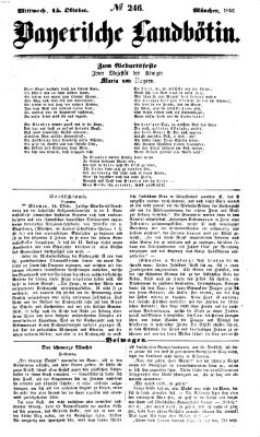 Bayerische Landbötin Mittwoch 15. Oktober 1856