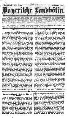 Bayerische Landbötin Samstag 28. März 1857