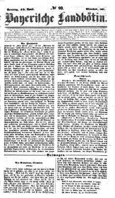 Bayerische Landbötin Sonntag 19. April 1857