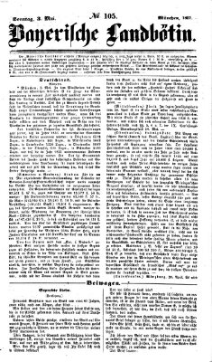 Bayerische Landbötin Sonntag 3. Mai 1857