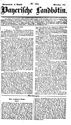 Bayerische Landbötin Samstag 1. August 1857