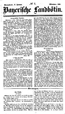 Bayerische Landbötin Samstag 7. Januar 1860