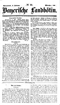 Bayerische Landbötin Samstag 4. Februar 1860