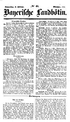 Bayerische Landbötin Donnerstag 9. Februar 1860