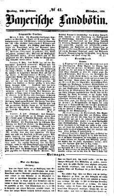 Bayerische Landbötin Freitag 10. Februar 1860