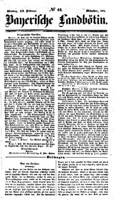 Bayerische Landbötin Montag 13. Februar 1860