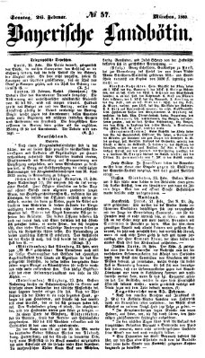 Bayerische Landbötin Sonntag 26. Februar 1860