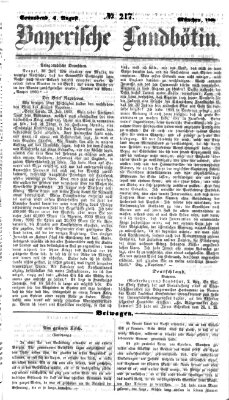 Bayerische Landbötin Samstag 4. August 1860