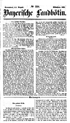 Bayerische Landbötin Samstag 11. August 1860