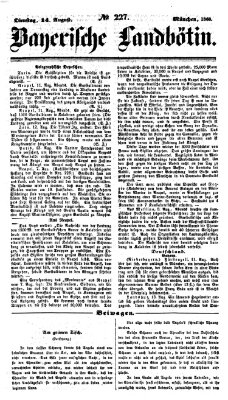 Bayerische Landbötin Dienstag 14. August 1860