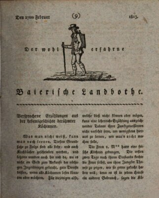 Der wohlerfahrne baierische Landbothe Samstag 27. Februar 1813