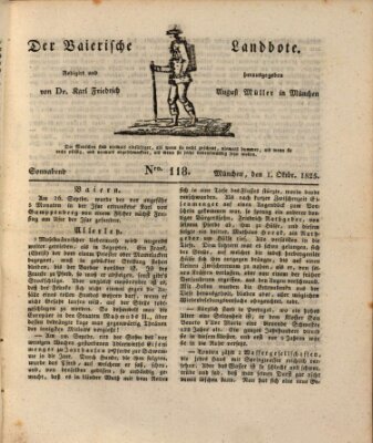 Der Bayerische Landbote Samstag 1. Oktober 1825