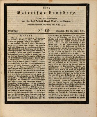 Der Bayerische Landbote Donnerstag 20. Oktober 1825