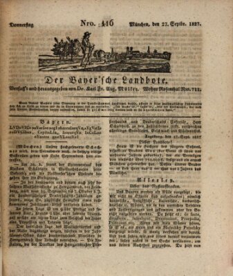 Der Bayerische Landbote Donnerstag 27. September 1827