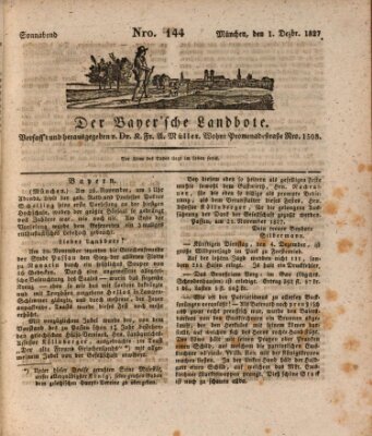 Der Bayerische Landbote Samstag 1. Dezember 1827