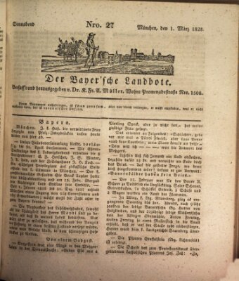 Der Bayerische Landbote Samstag 1. März 1828