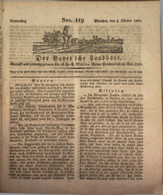 Der Bayerische Landbote Donnerstag 2. Oktober 1828