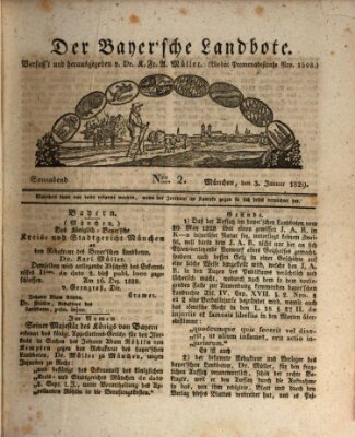 Der Bayerische Landbote Samstag 3. Januar 1829