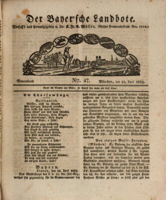 Der Bayerische Landbote Samstag 18. April 1829