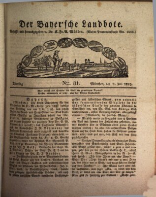 Der Bayerische Landbote Dienstag 7. Juli 1829