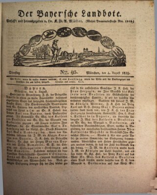 Der Bayerische Landbote Dienstag 4. August 1829