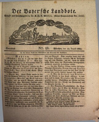 Der Bayerische Landbote Samstag 15. August 1829