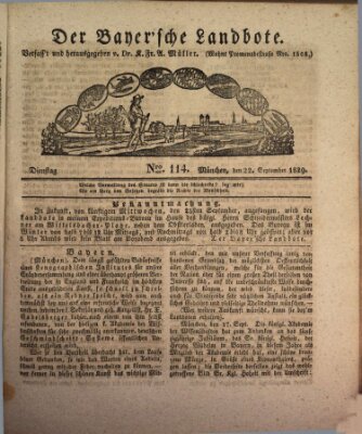 Der Bayerische Landbote Dienstag 22. September 1829