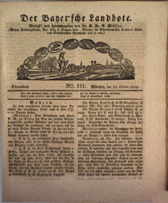 Der Bayerische Landbote Samstag 31. Oktober 1829