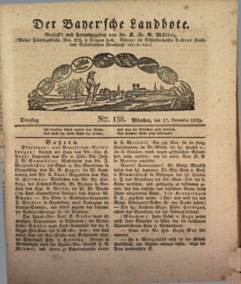 Der Bayerische Landbote Dienstag 17. November 1829