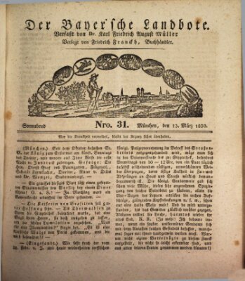 Der Bayerische Landbote Samstag 13. März 1830