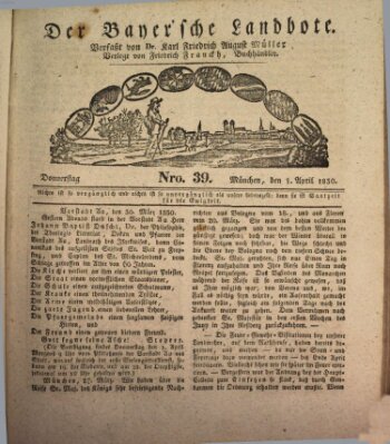 Der Bayerische Landbote Donnerstag 1. April 1830