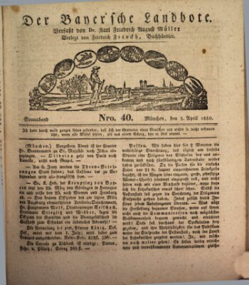 Der Bayerische Landbote Samstag 3. April 1830