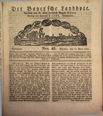 Der Bayerische Landbote Samstag 17. April 1830