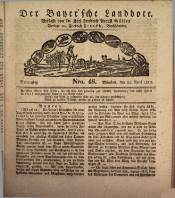 Der Bayerische Landbote Donnerstag 22. April 1830