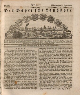 Der Bayerische Landbote Montag 11. April 1831