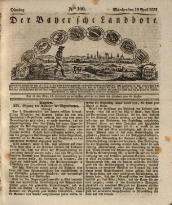 Der Bayerische Landbote Dienstag 19. April 1831