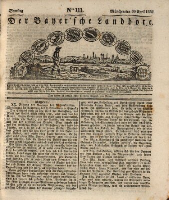 Der Bayerische Landbote Samstag 30. April 1831