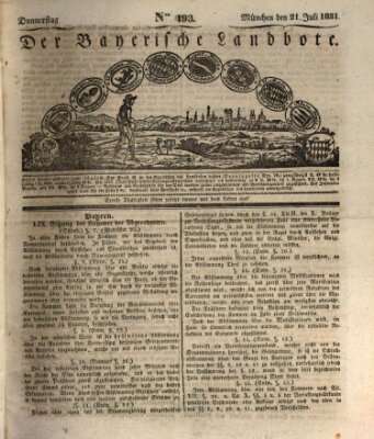 Der Bayerische Landbote Donnerstag 21. Juli 1831