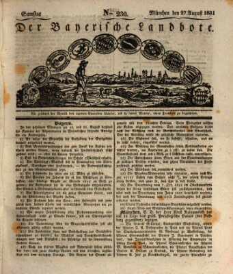 Der Bayerische Landbote Samstag 27. August 1831