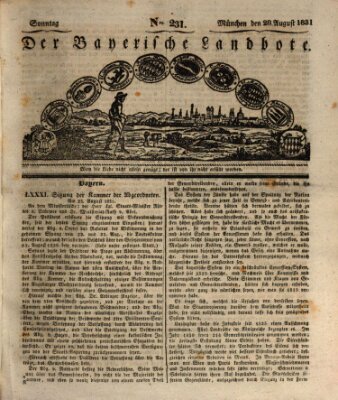 Der Bayerische Landbote Sonntag 28. August 1831