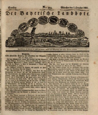 Der Bayerische Landbote Samstag 1. Oktober 1831