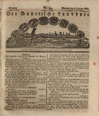 Der Bayerische Landbote Sonntag 2. Oktober 1831