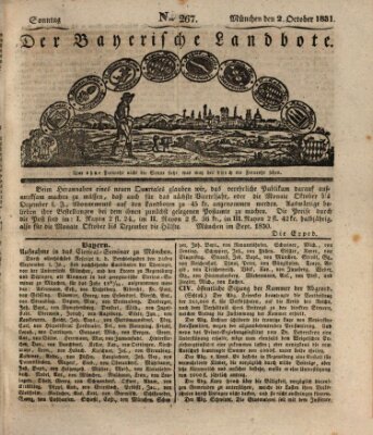 Der Bayerische Landbote Sonntag 2. Oktober 1831