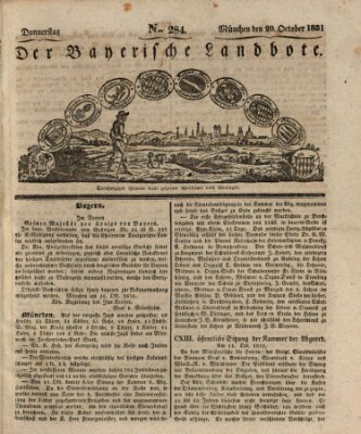 Der Bayerische Landbote Donnerstag 20. Oktober 1831