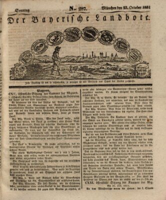 Der Bayerische Landbote Sonntag 23. Oktober 1831