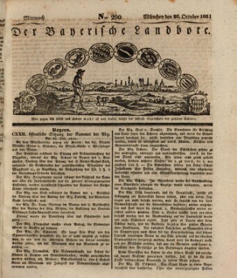 Der Bayerische Landbote Mittwoch 26. Oktober 1831